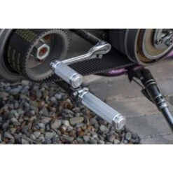 Pursuit Foot Peg Set - Raw Aluminum -Moto Core Parts 006476 Lowbrow Customs PursuitFootPegSet RawAluminum 2