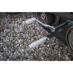 Pursuit Foot Peg Set - Raw Aluminum -Moto Core Parts 006476 Lowbrow Customs PursuitFootPegSet RawAluminum 3