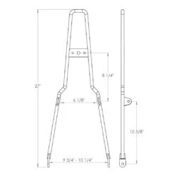 Chrome Square Top Sissy Bar - Round Fender - Model A Tail Light -Moto Core Parts 011899 Gasbox Chrome Square Top Sissy Bar Round Fender Model A Tail Light Specs