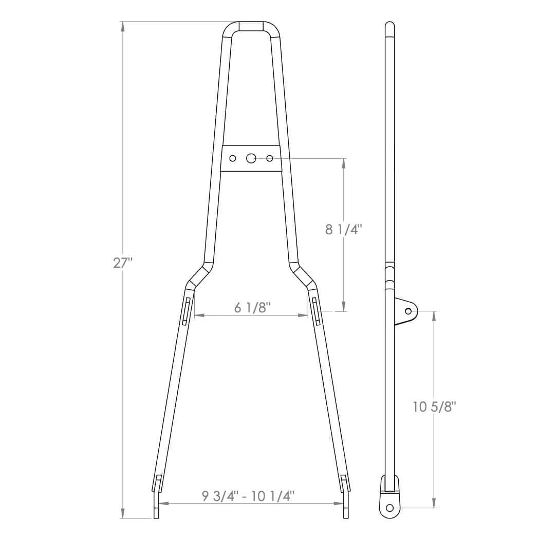 Chrome Square Top Sissy Bar - Round Fender - Box Tail Light 3 Chrome Square Top Sissy Bar - Round Fender - Box Tail Light - Image 3