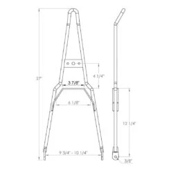 Chrome Pointed Sissy Bar - Flat Fender - Model A Tail Light -Moto Core Parts 011906 Gasbox Chrome Pointed Sissy Bar Flat Fender Model A Tail Light Specs