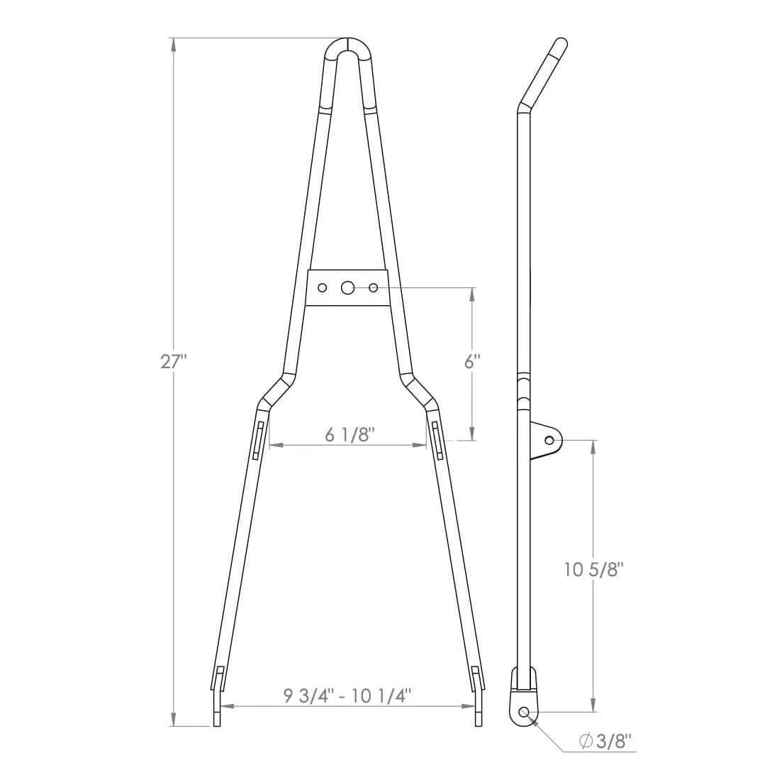 Chrome Kick Back Sissy Bar - Round Fender - Box Tail Light 3 Chrome Kick Back Sissy Bar - Round Fender - Box Tail Light - Image 3