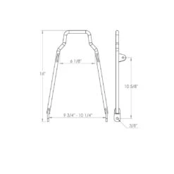 Chrome Shorty Grab Bar - Round Fender -Moto Core Parts 011915 Gasbox Chrome Shorty Grab Bar Round Fender Specs