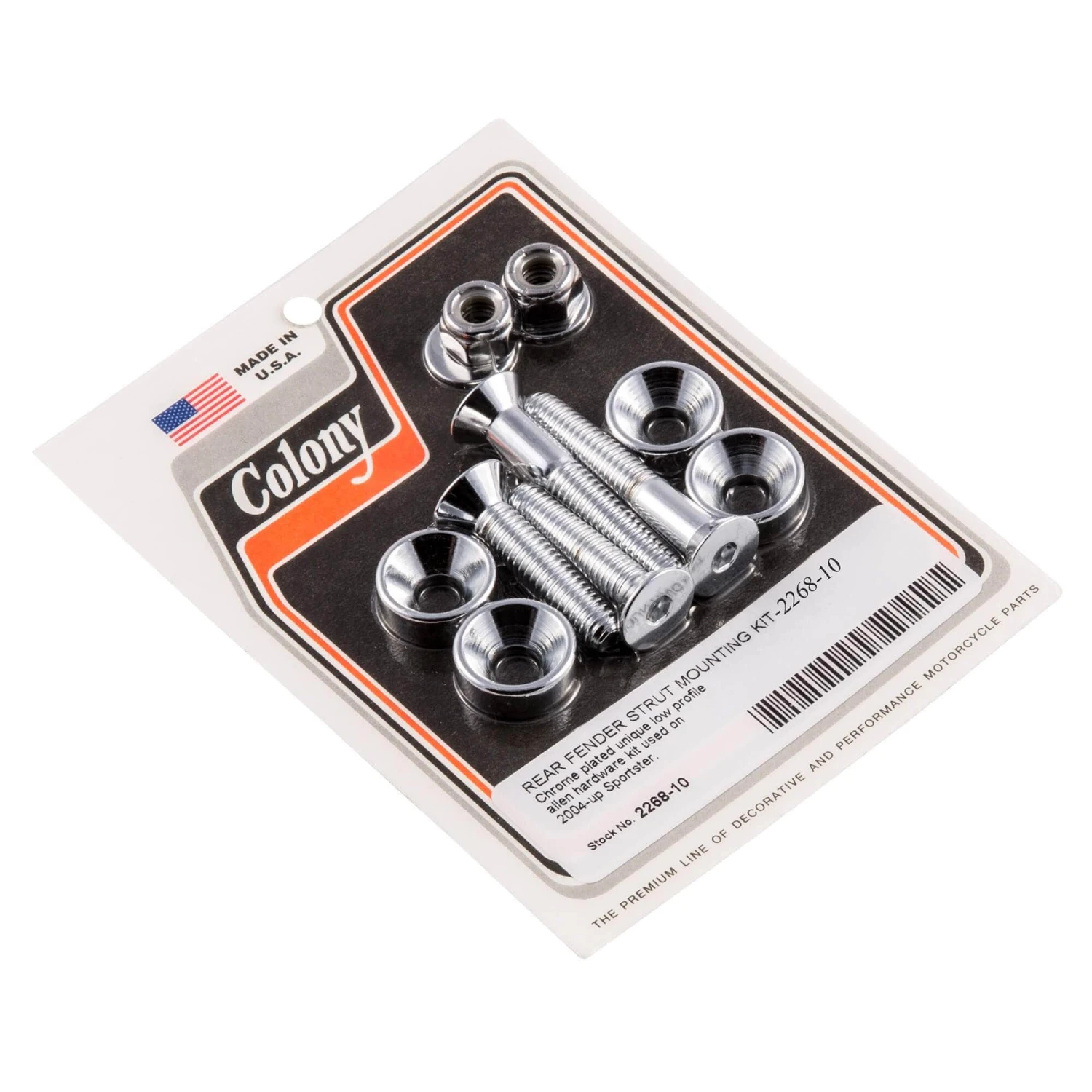 #2268-10 Chrome Rear Fender Strut Mounting Kit Harley Sportster 04-up 1 #2268-10 Chrome Rear Fender Strut Mounting Kit Harley Sportster 04-up
