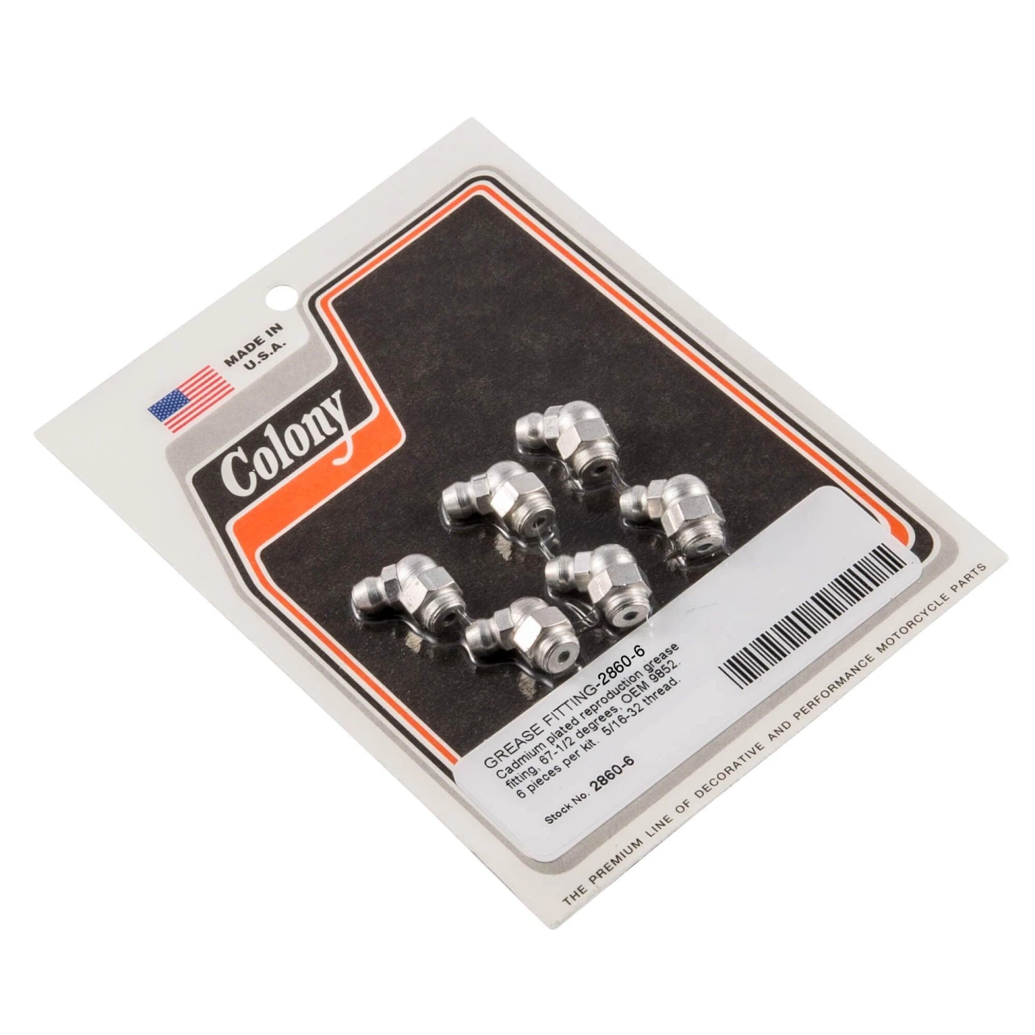 #2860-6 Grease Fitting CAD Plated Harley OEM 9852 67-1/2 Degree 6 Pack 1 #2860-6 Grease Fitting CAD Plated Harley OEM 9852 67-1/2 Degree 6 Pack