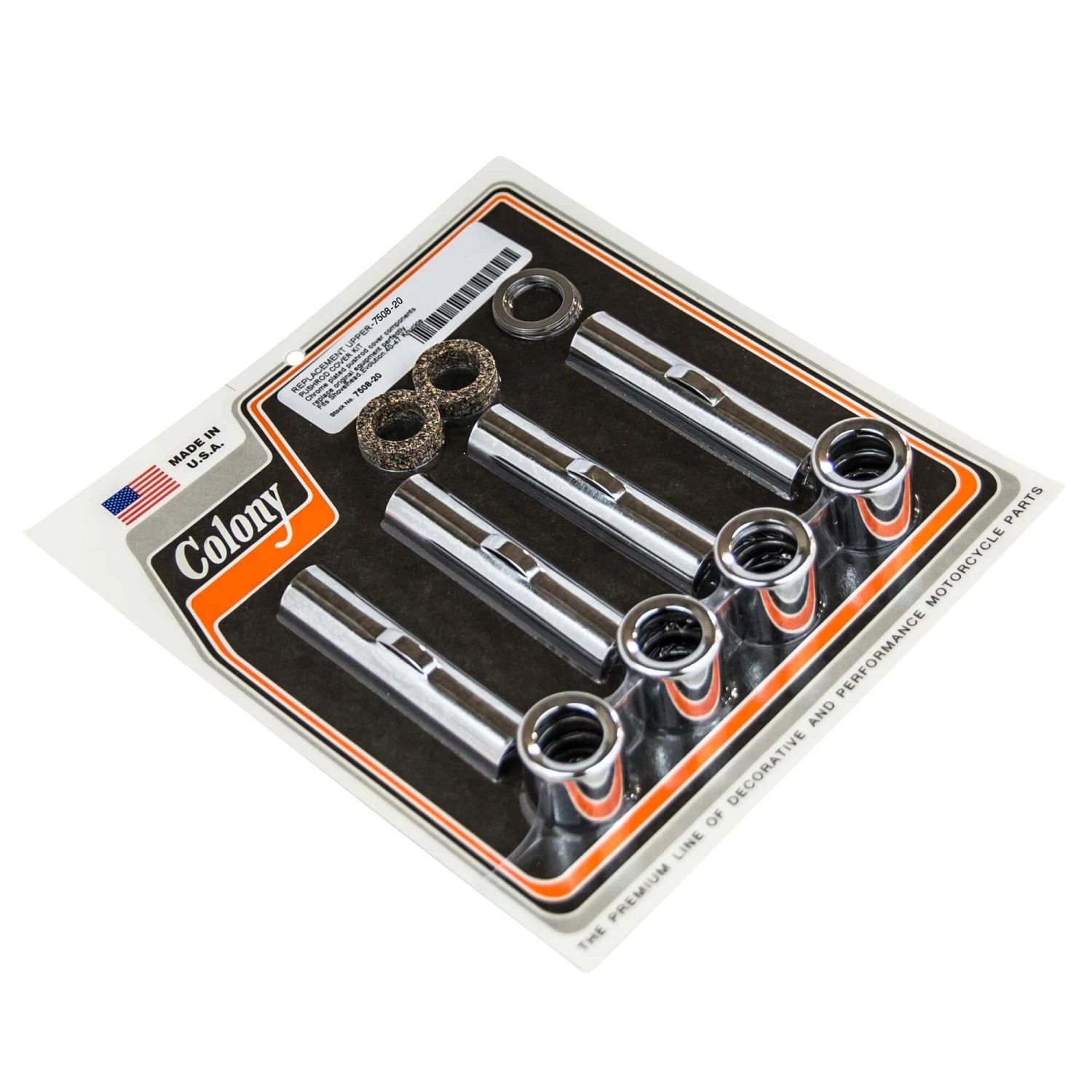 #7508-20 Upper Pushrod Cover Kit Chrome Plated Fits Shovelhead / Evo / 1940-47 Knucklehead 1 #7508-20 Upper Pushrod Cover Kit Chrome Plated Fits Shovelhead / Evo / 1940-47 Knucklehead