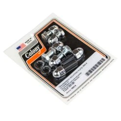 #7800-8 Transmission Mounting Plate To Frame Kit Chrome Plated Acorn Bolt & Washer Fits 1936-1986 H-D Big Twins And 4 Speed