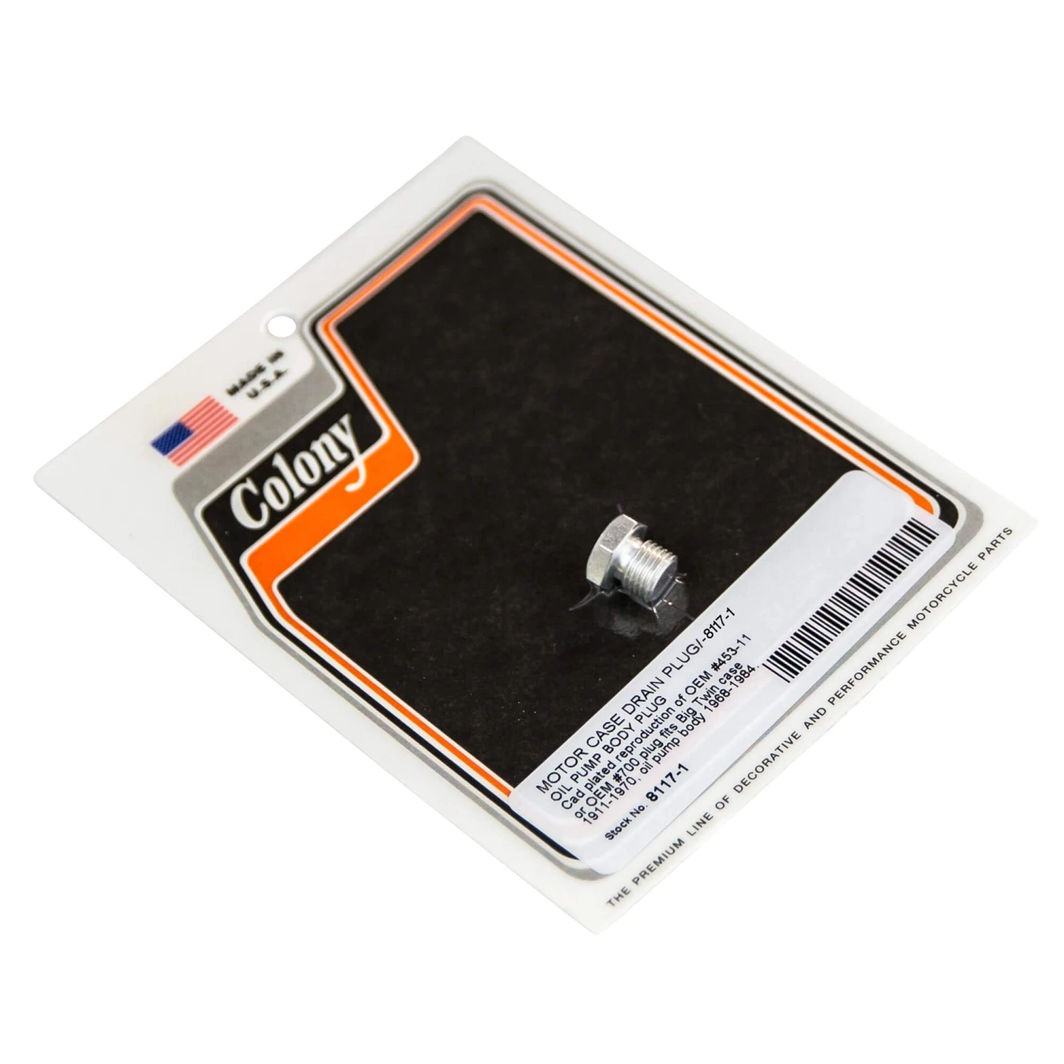 #8117-1 Motor Case Drain Plug / Oil Pump Body Plug CAD Plated OEM 453-11 Or 700 Fits Big Twin Case 1911-70 / Oil Pump Body 1968-84 1 #8117-1 Motor Case Drain Plug / Oil Pump Body Plug CAD Plated OEM 453-11 Or 700 Fits Big Twin Case 1911-70 / Oil Pump Body 1968-84