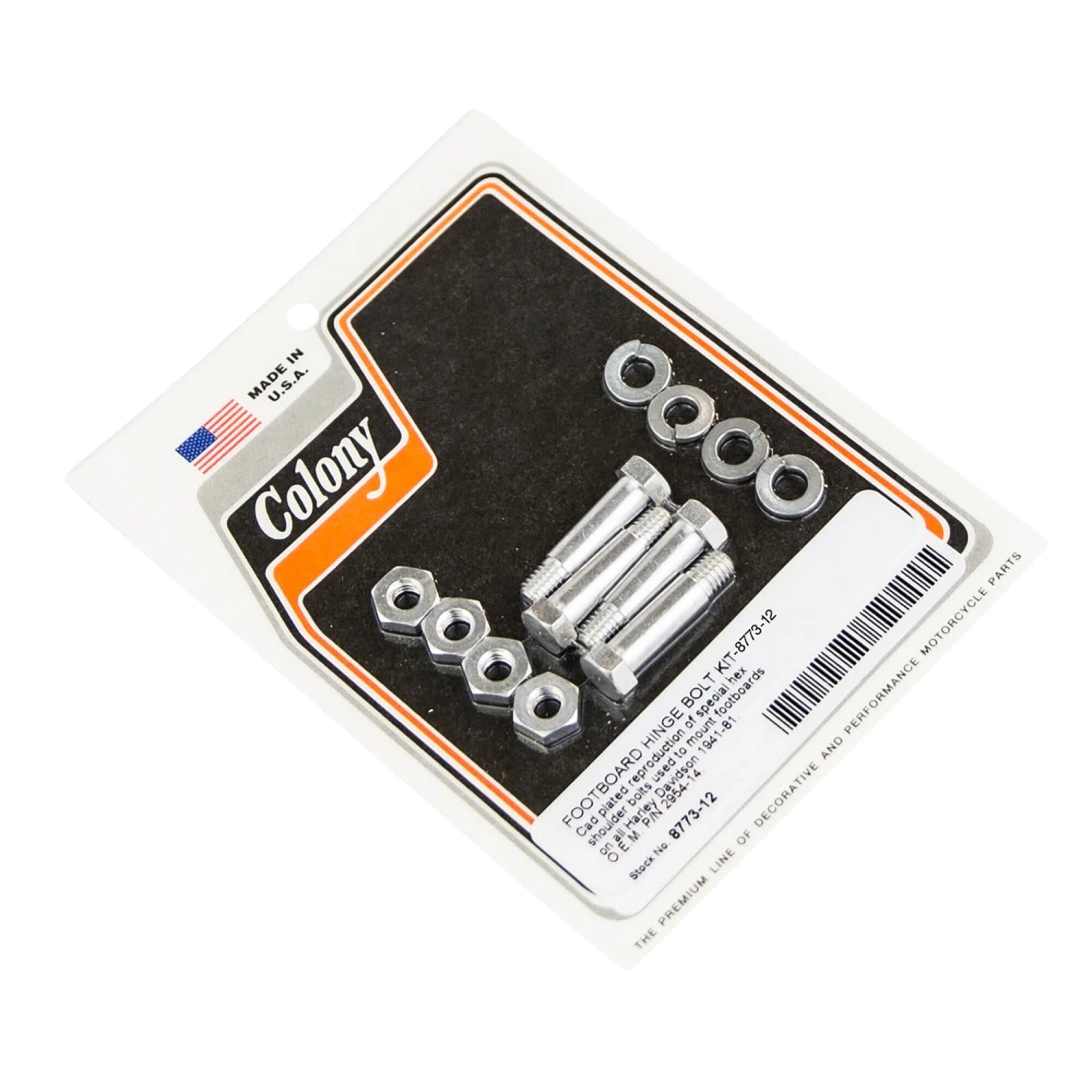 #8773-12 Footboard Hinge Bolt Kit CAD Harley 41-81 OEM 2954-14 1 #8773-12 Footboard Hinge Bolt Kit CAD Harley 41-81 OEM 2954-14