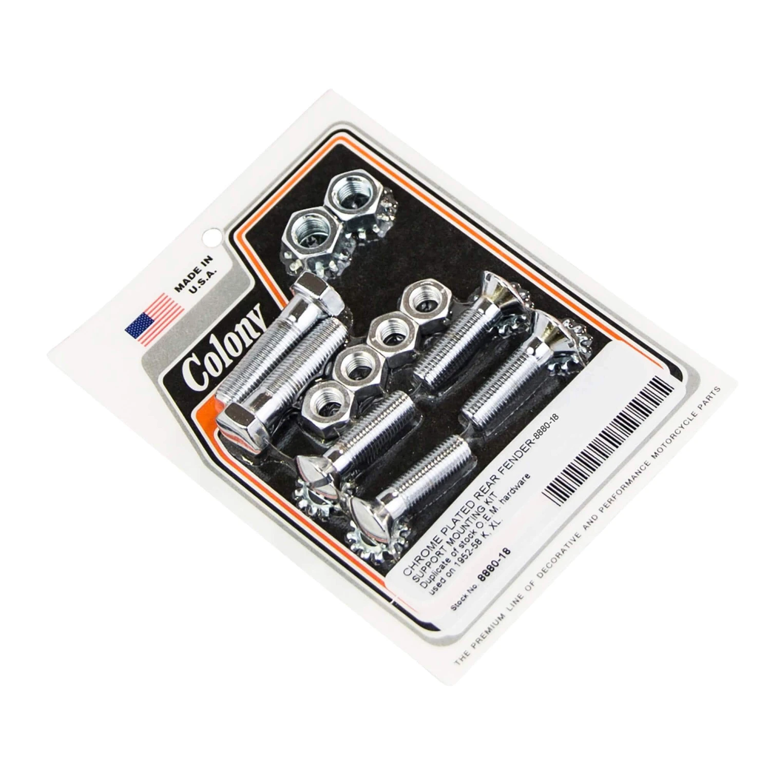#8880-18 Rear Fender Support Mounting Kit Chrome Harley K XL 52-58 1 #8880-18 Rear Fender Support Mounting Kit Chrome Harley K XL 52-58