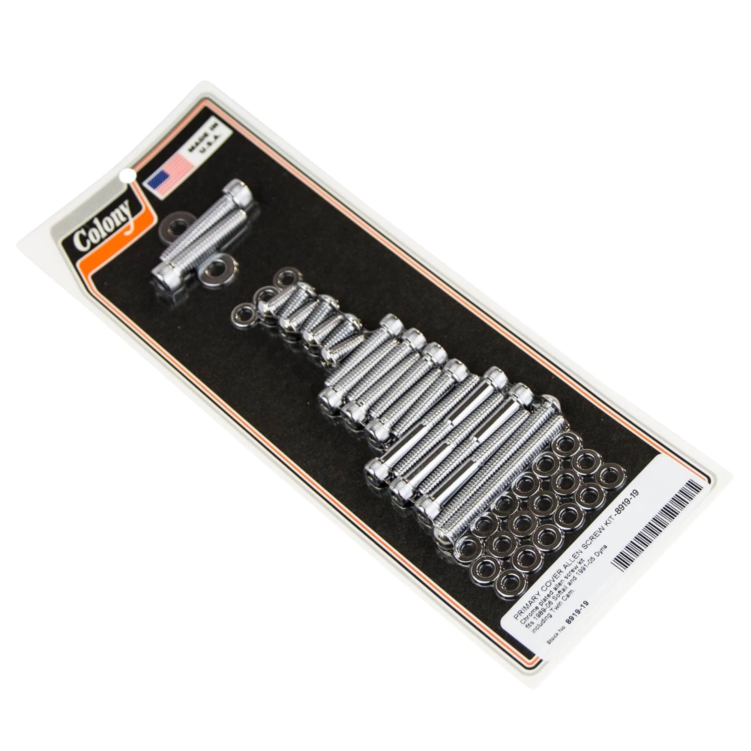#8919-19 Primary Cover Chrome Allen Screw Kit Harley Softail 89-06 Dyna 91-05 1 #8919-19 Primary Cover Chrome Allen Screw Kit Harley Softail 89-06 Dyna 91-05