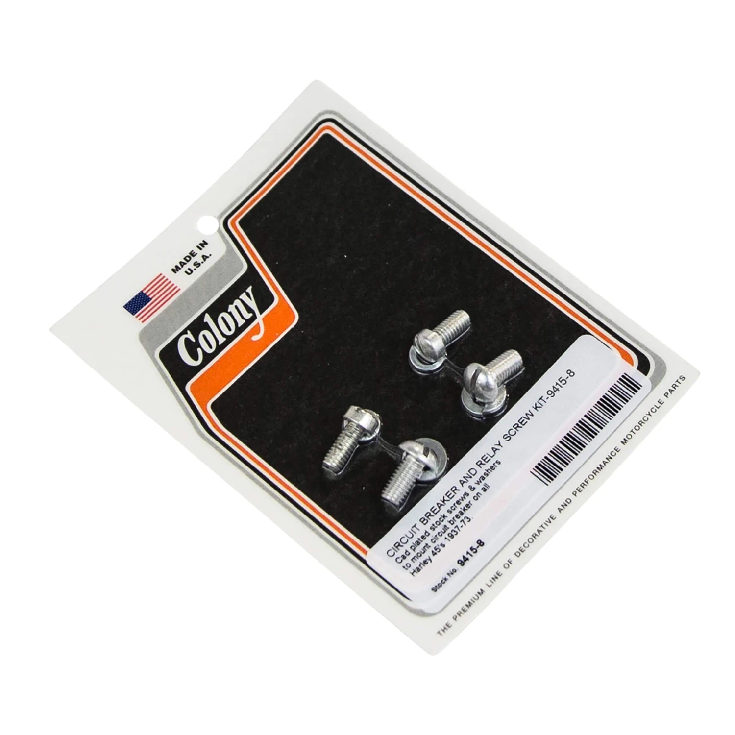 #9415-8 Circuit Breaker & Relay Screw Kit CAD Harley 45 1937-73 1 #9415-8 Circuit Breaker & Relay Screw Kit CAD Harley 45 1937-73