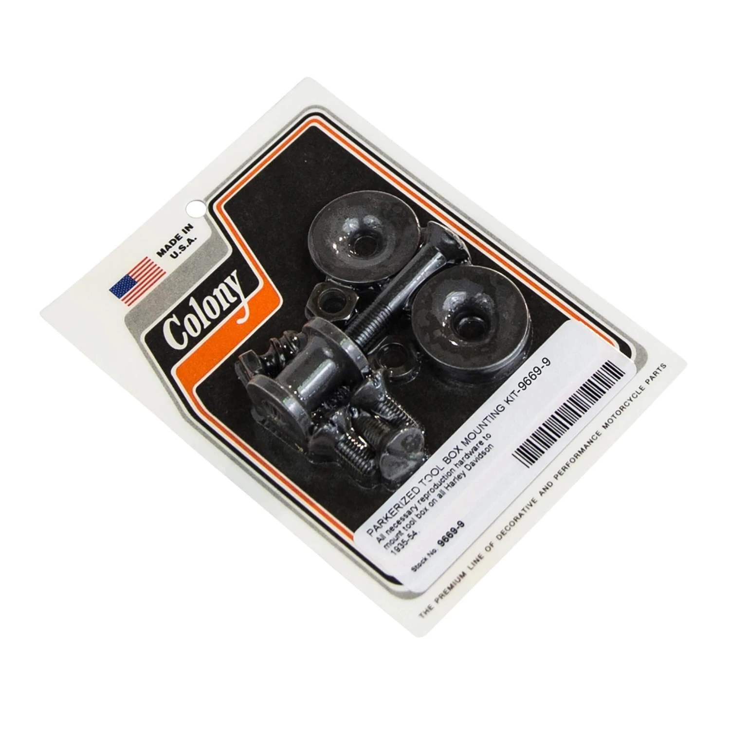 #9669-9 Parkerized Tool Box Mounting Kit Harley Davidson 1935-54 1 #9669-9 Parkerized Tool Box Mounting Kit Harley Davidson 1935-54