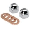 Triumph Oil Feed Chrome Rocker Box Acorn Nuts And Copper Washers #70-1435 70-1335